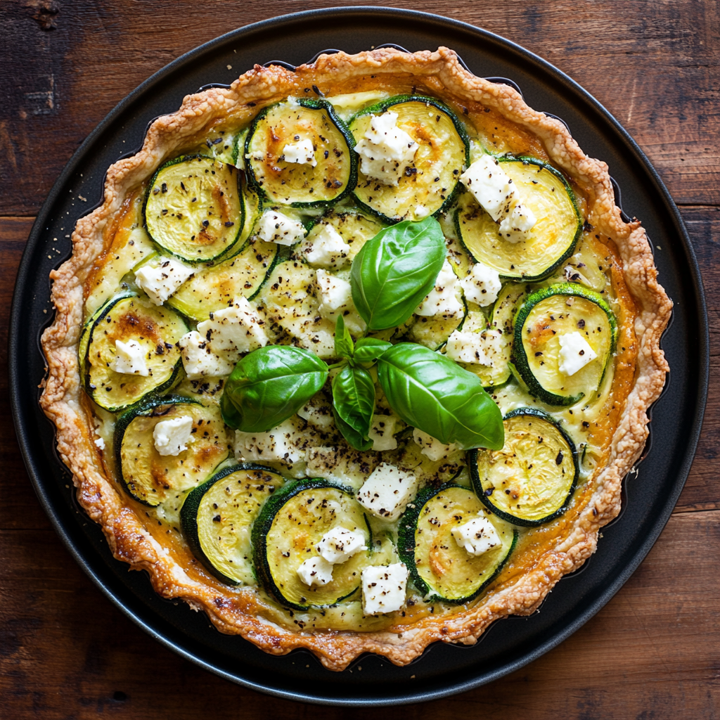 Tarte Courgette Feta Facile et Savoureuse – Une Recette ensoleillée à tester d’urgence !